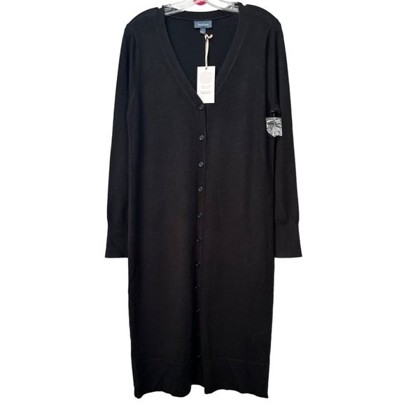 ModCloth Charter School Buttoned Sweater Dress in Black Size Large - Picture 4 of 10